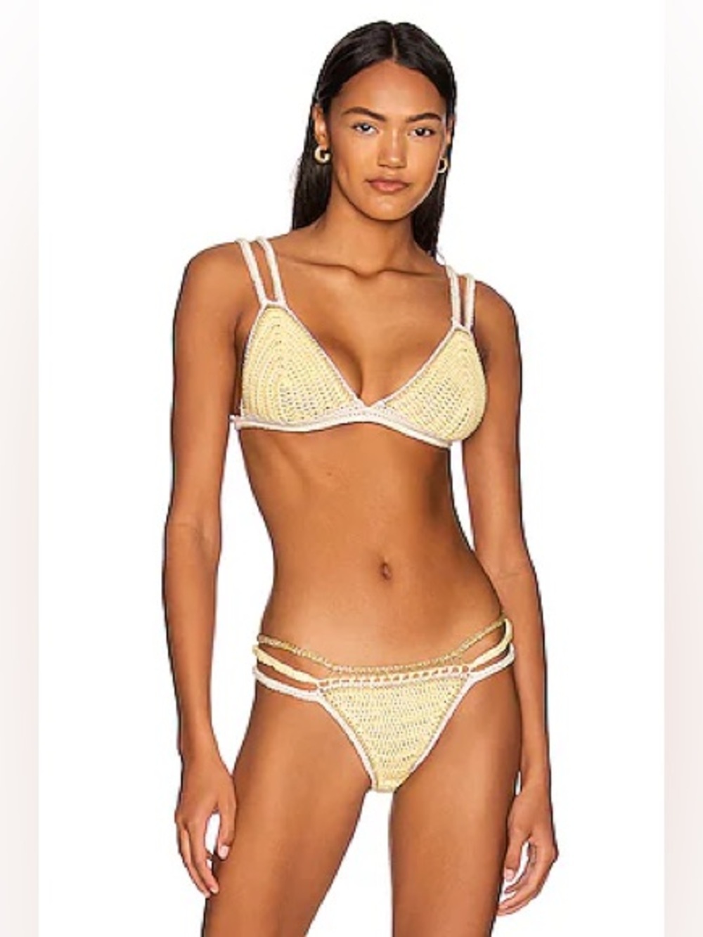 Maiya Paris Mila crochet bikini Set featuring metallic threading trim B11